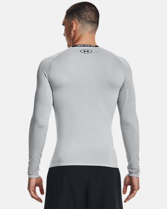 Men's UA HeatGear® Armour Long Sleeve Compression Shirt, Gray, pdpMainDesktop image number 1